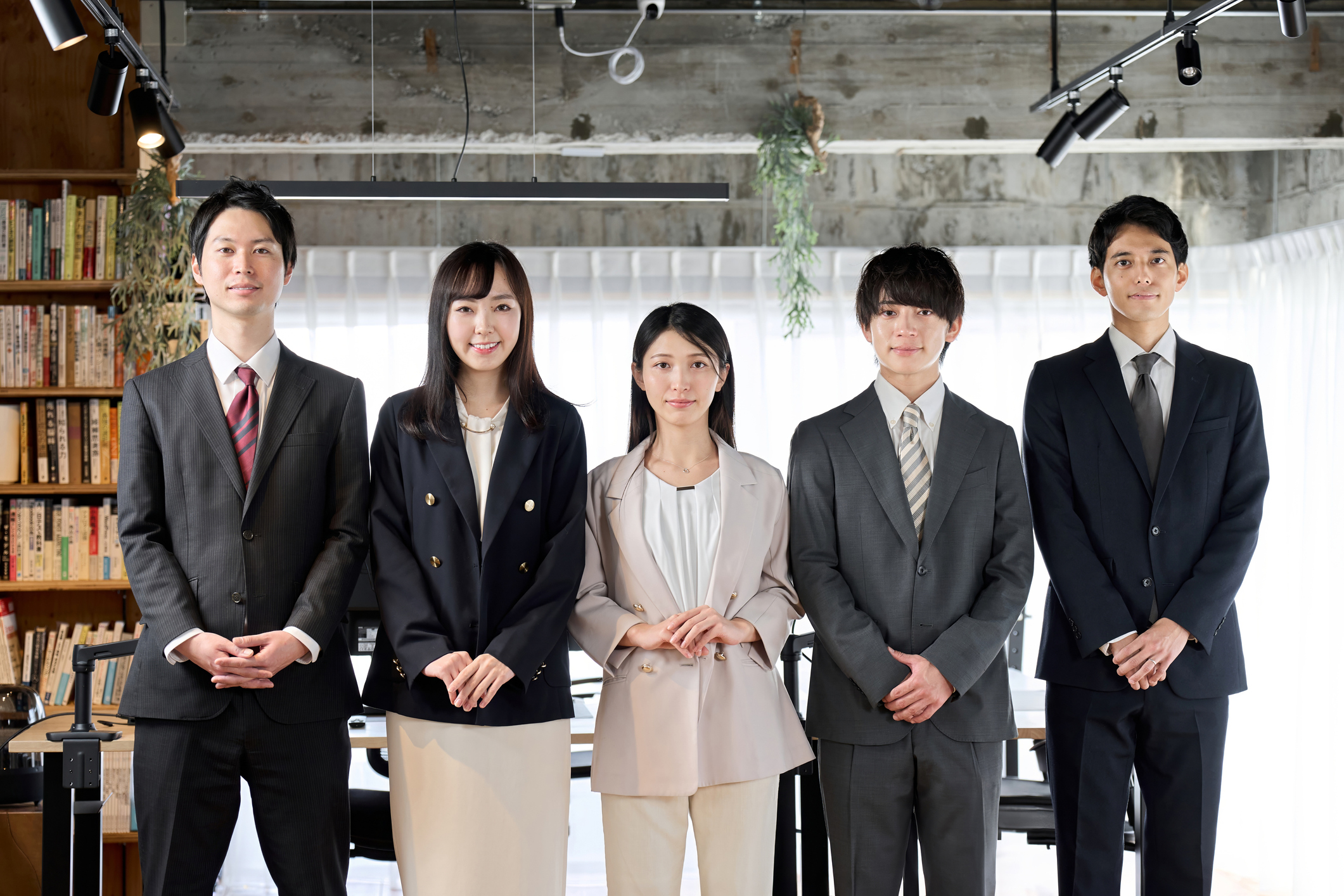 Business people lining up in the office